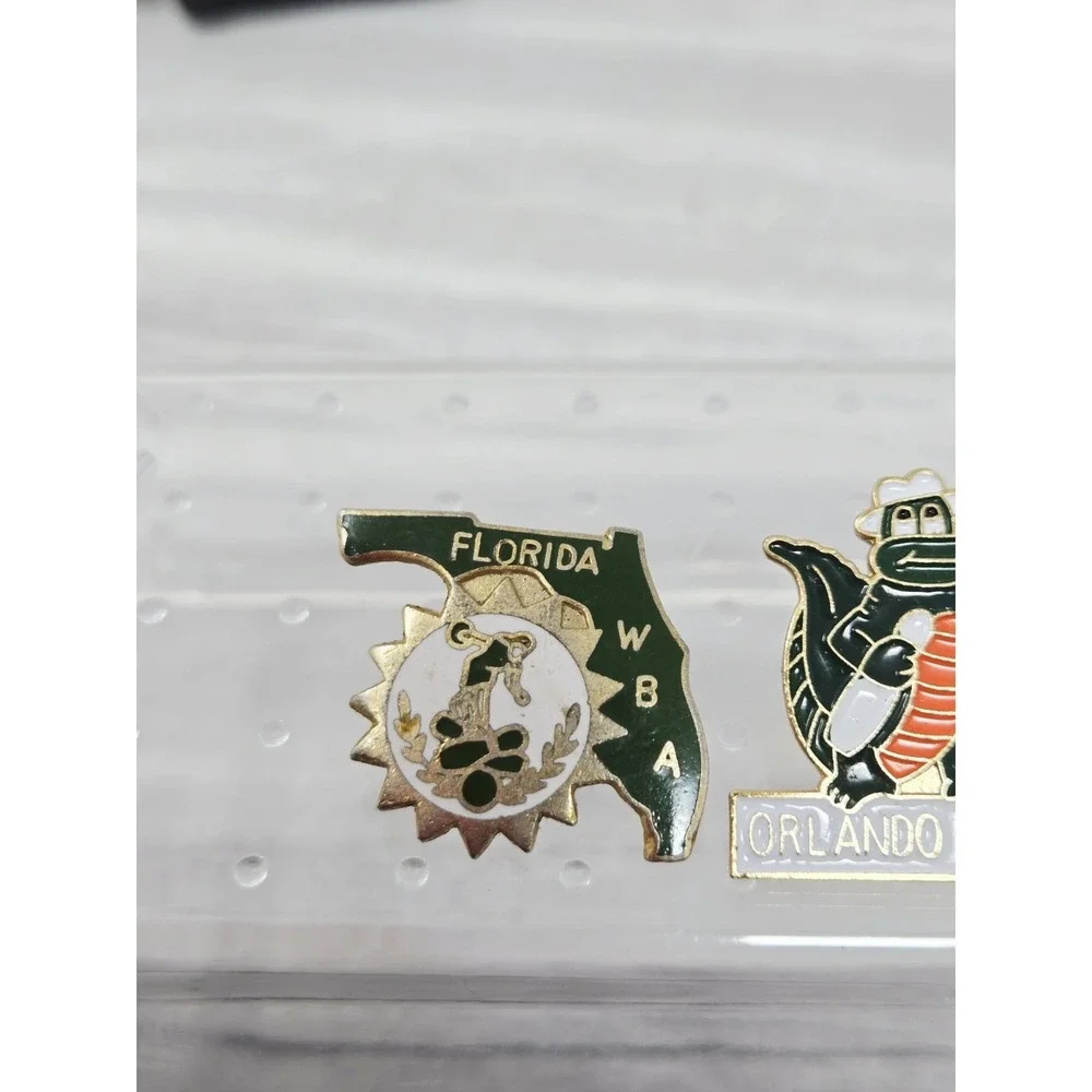 VTG Bowling Lapel Hat Pin‎ Lot Of 4 Metal Enamel Florida WBA GATOR
